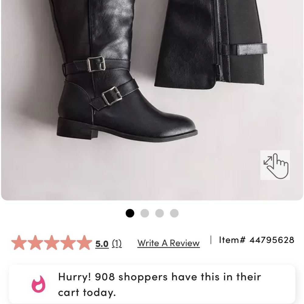 Torrid Black Leather Buckle Boots thigh high new never worn - Picture 4 of 4